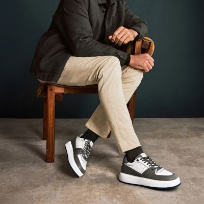 Szeroki Krój Buty Podwyższające - 7CM Szara Skóra Buty Dla Niskich Mężczyzn