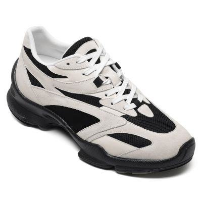 Buty męskie CMR CHAMARIPA podwyższające wzrost - beżowe trampki, które dodają 7 cm / 2,76 cala wzrostu.