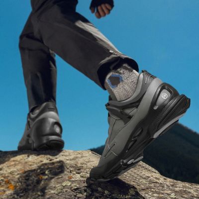 CMR CHAMARIPA 7CM męskie buty podwyższające - Szare skórzane buty z ukrytą wysoką podeszwą