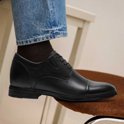 CMR CHAMARIPA Buty do garnituru podwyższające +8 cm – Skórzane Wizytowe Cap Toe