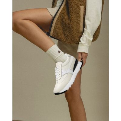CMR CHAMARIPA Buty podwyższające dla kobiet | Skórzane buty casualowe w kolorze złamanej bieli, 8 cm / 3,15 cala