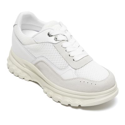 Buty podwyższające CMR CHAMARIPA dla kobiet | Beżowe, przewiewne buty na co dzień, podwyższające o 7 cm / 2,76 cala