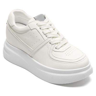 CMR CHAMARIPA sneakersy na platformie off-white | buty podwyższające damskie 8 cm