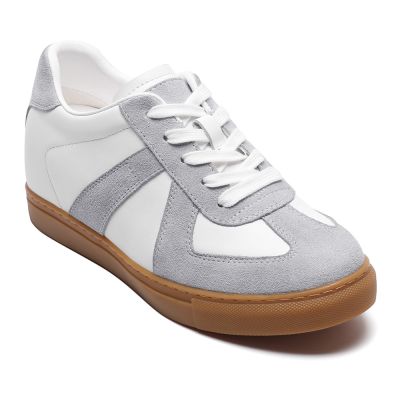 Buty podwyższające wzrost dla kobiet CMR CHAMARIPA | Szare zamszowe buty na co dzień, podwyższające wzrost o 7 cm / 2,76 cala