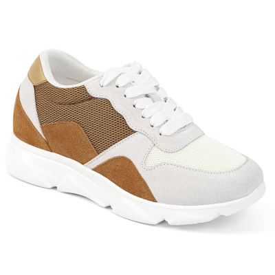7 cm Sneakersy Damskie Zamszowa Siatka