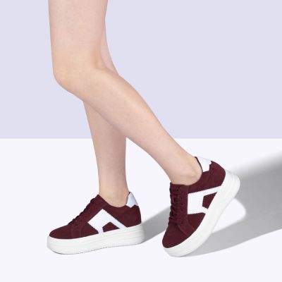 8 cm Burgundowe Sneakersy Zwiększające Wzrost dla Kobiet