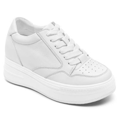 8 cm Sneakersy ze Skóry Wołowej | CHAMARIPA