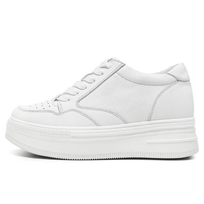 8 cm Sneakersy ze Skóry Wołowej | CHAMARIPA